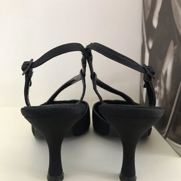 Nina Shoes Nina Kitten Heel Low Luster Black Satin Heels Poshmark